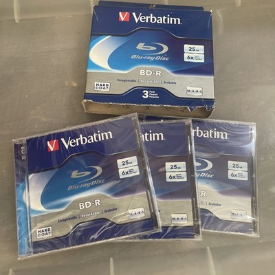 Verbatim Blu-ray Recordable BD-R 6x Disc-25gb-120mm Standard-3 Pack Jewel Case