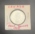 1964 Canada 50 Cent .800 Silver Very Fine Coin Queen Elizabeth II (MM00207)