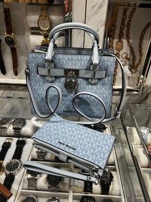 Michael Kors MK Hamilton Small Satchel Purse Bag + Double Zip