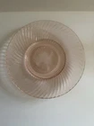 Vintage Federal Glass Pink Depression DIANA Saucer 5 7/8" Wide Saucer swirl