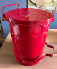 Justrite 6 Gallon Galvanized Steel Oily Waste Can, 16" x 12" Metal Oil Rag