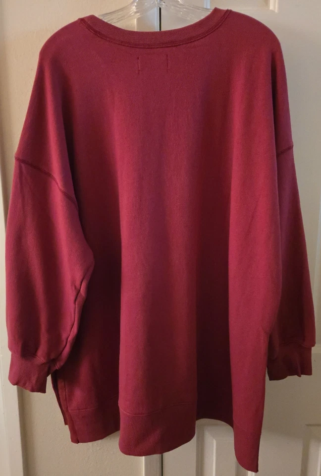 Antigua sudadera polar túnica relax roja arándano apagada azul marino 2XL 3X 22 24 XXL 2X Foto 2 de 4