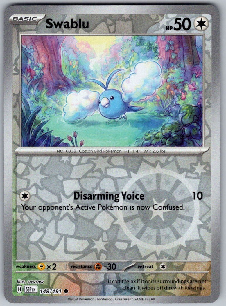 2024 Swablu 148/191 Pokemon Surging Sparks C