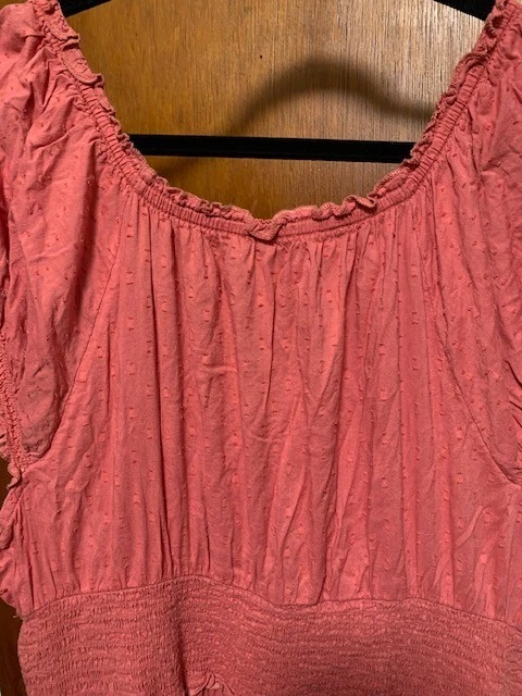 Старый темно-синий 2 X оранжевый Swiss Dot макси платье со сборками талии галстук шеи карманы - Изображение 3 из 4