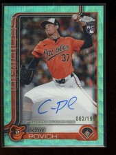 2025 TOPPS CHROME  CADE POVICH Aqua Wave Auto RC /199 #RA-CP