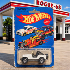 Hot Wheels Blackwalls Jeep CJ-7, White, 1982, Mint on Blue Card, HK, See Images