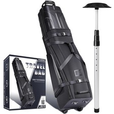 Hard Case Golf Travel Bag Lock Wheels Airline Travel