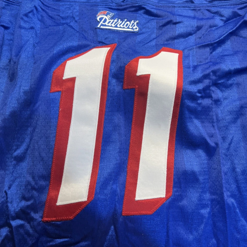 Camiseta deportiva azul Drew Bledsoe #11 New England Patriots Foto 2 de 4