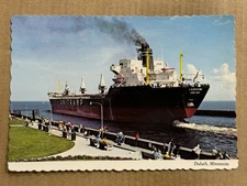 Postcard Duluth MN Minnesota Canal Freighter French Cargo Ship Laurentine