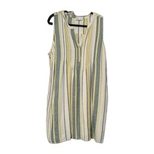Sonoma Multicolor Linen Blend Sleeveless Tank Shift Dress With Pockets Size XXL