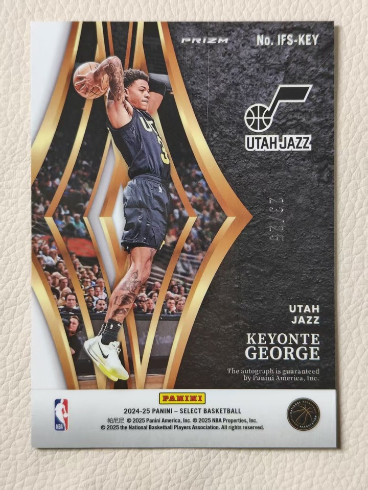 Keyonte George 2024-25 Panini Select 23/25 Auto In Flight Signatures # ...