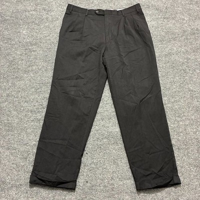 mens black wool dress pants Mens Black Diamond Classic Fit Solid Navy Blue Pleated Wool Dress Pants