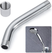 20Cm Curved Forward Shower Head Extension Arm, Universal G1/2 Stainless