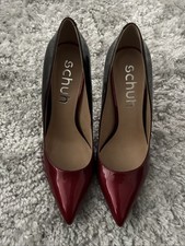 Woman’s Schuh Red Ombré Patent Leather Stilletoe Court Shoes Size 5