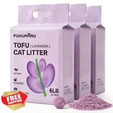 FUKUMARU Lavender Tofu Cat Litter 18lb Firm Clumping Odor Control Low Dust