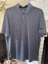 Nike Golf Dri-FIT Vapor Printed GOLF Polo Obsidian Medium M CI9784-451 EUC