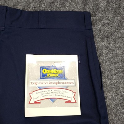 OshKosh B'Gosh Work Pants Men Size 36 X 32 Blue Flat Front Vintage USA Made NEW