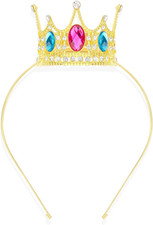 Gold Princess Peach Crown Headband Small Princess Tiara for Women