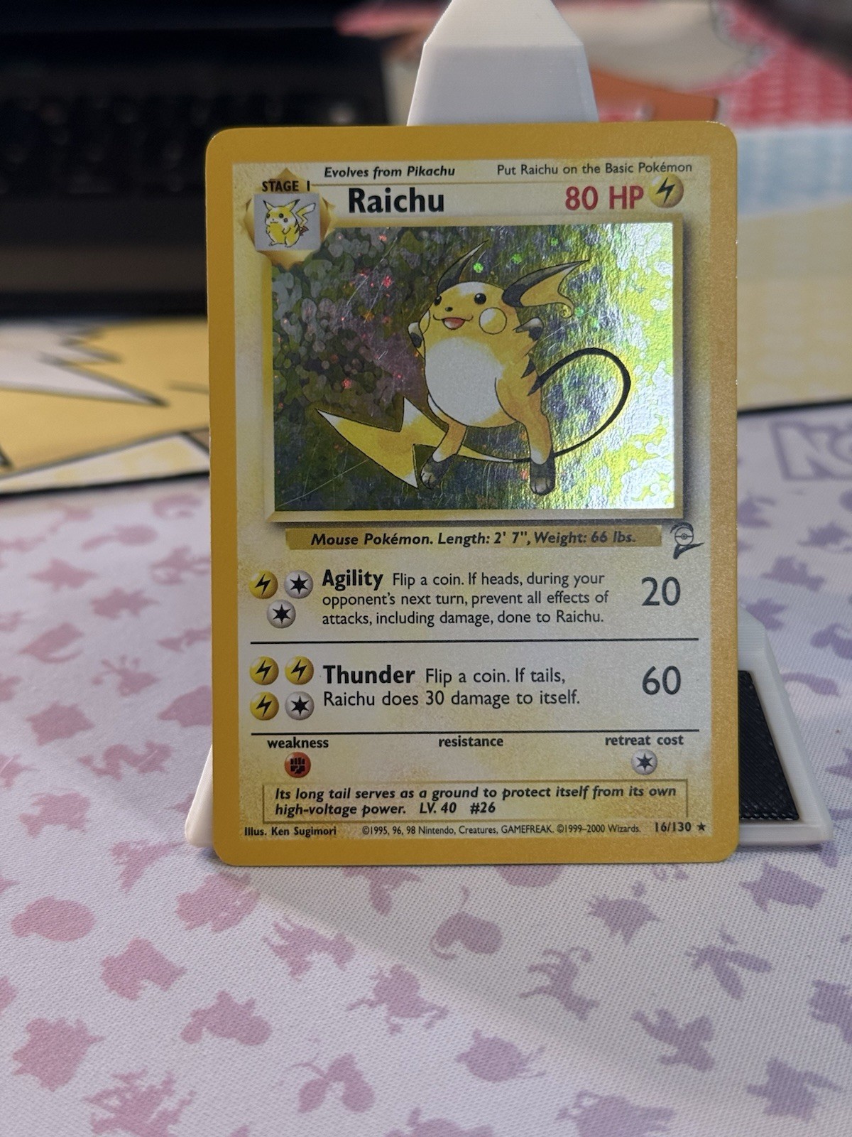 Pokemon Raichu Base Set 2 16/130 Holo Rare – LP