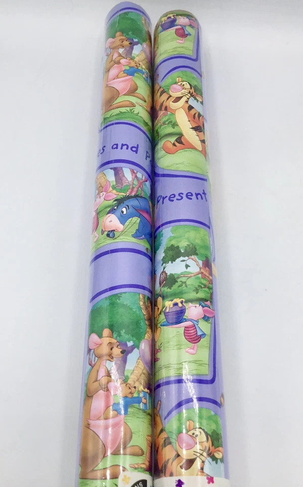 NEW-Vtg-Hallmark Disney Winnie The Pooh, Gift Wrap Rolls-30 SQ FT*READ⬇️On Ship - Image 2 of 4