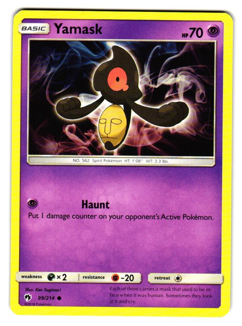 Yamask 99/214 Common Lost Thunder Pokemon Lightly Played