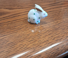 Vintage Mini Herend Green Polka Dot Bunny Rab...