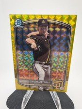 2025 BOWMAN DRAFT CHROME YELLOW GEOMETRIC /75 KASH MAYFIELD RC PADRES BDC-95