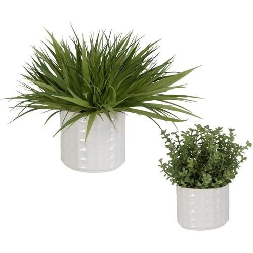 Uttermost 60211 Edgewood Green with White Glaze Greenery, Set of 2 - Picture 2 of 5