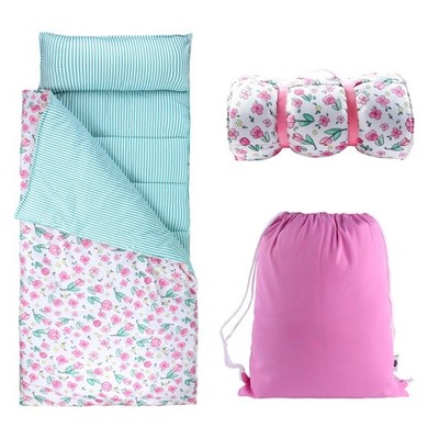 Toddlers Nap Mat with Removable Pillow and Soft Blanket, Lightweight Daycare ...