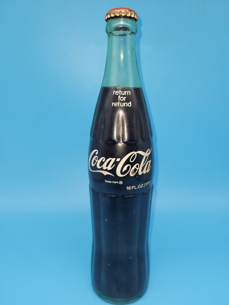 VTG Original Formula COCA-COLA FULL 16 Ounce Green Glass Bottle 