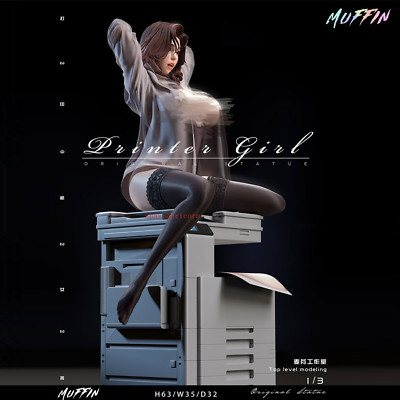 Muffin Studio Printer Girl Statue Figure Model Collectible Gift Silicone Edition