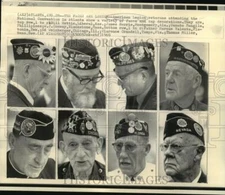 1969 Press Photo American Legion veterans in caps in Atlanta for convention.