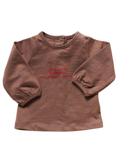 Camiseta marrón de niña de manga larga "Brillante" (varias tallas)