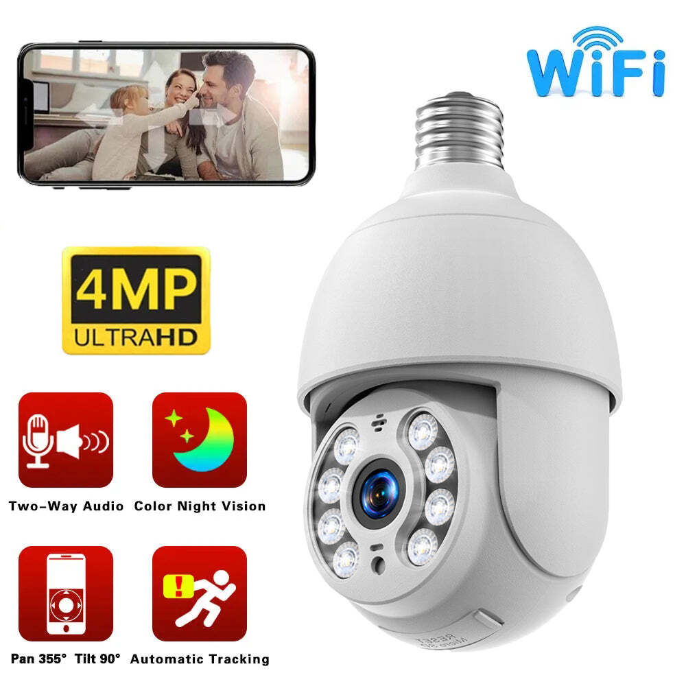 Wifi Light Bulb Camera Home Outdoor Wireless Security IP Camera Baby Pet Monitor