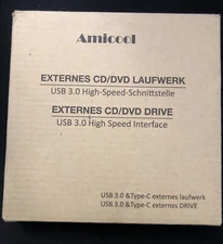 Amicool External DVD Drive, USB 3.0 High Speed / Type-C Model BT686
