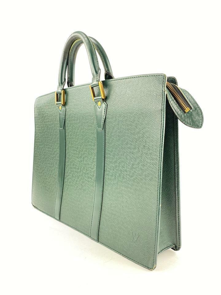 Louis Vuitton Green Taiga Leather Lozan Attache Briefcase 40LVL1125