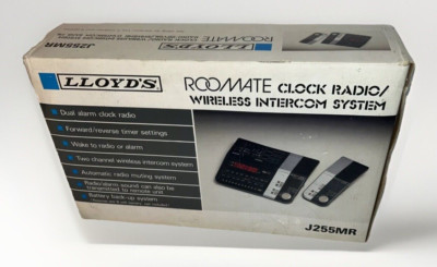 Lloyds RooMate Clock Radio Wireless Intercom System J255MR Vintage Old Stock