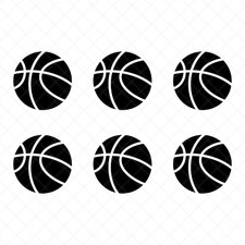 Set of 6 - Basketball Vinyl Decals  Basketball Transfer Stickers