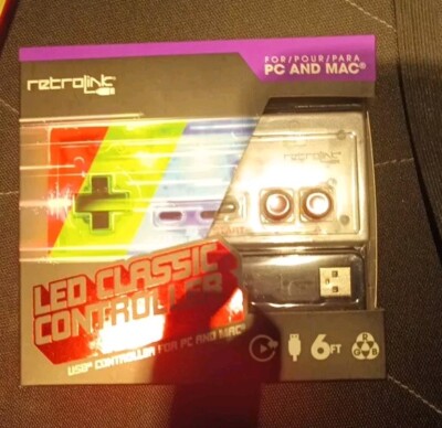Retrolink NES Style USB Led Classic Controller for PC Mac