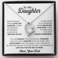 To My Daughter Necklace Gift for Daughter from Dad, Daughter Father Necklace