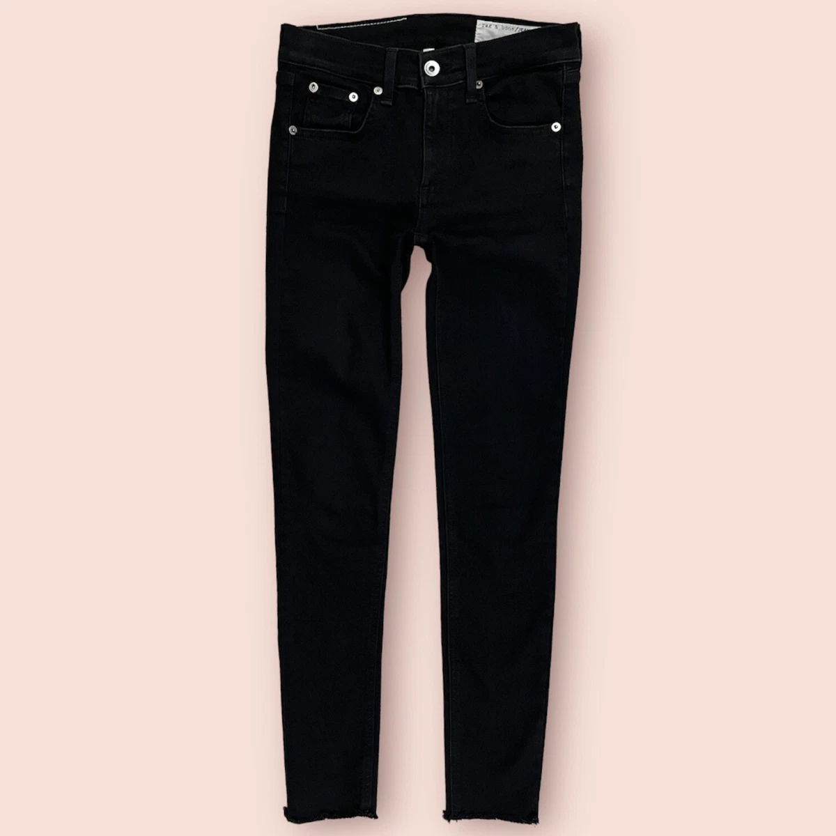 Rag and bone raw hem ankle skinny jeans best sale black