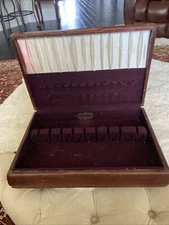Nobility Silverware Flatware Wood Storage Chest Box Storage For 12 Place Setting