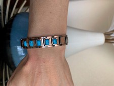 Turquoise Copper Magnetic Bracelet Enhance Balance Power Energy Father's Day Qi