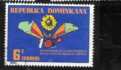 DOMINICAN REPUBLIC SC# 765 1976 6c MAPS VF USED OLD COMMEMORATIVE