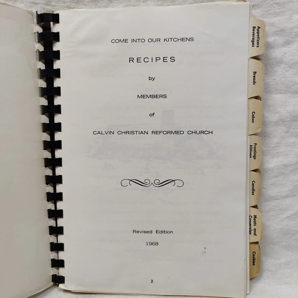 1968 Vintage Cookbook Come Into Our Kitchens Church Recipe Book Grand Rapids MI - Image 2 of 4