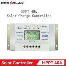 ECGSOLAX MPPT Solar Charge Controller LCD 20A-40A 12V 24V Auto Solar Regulator