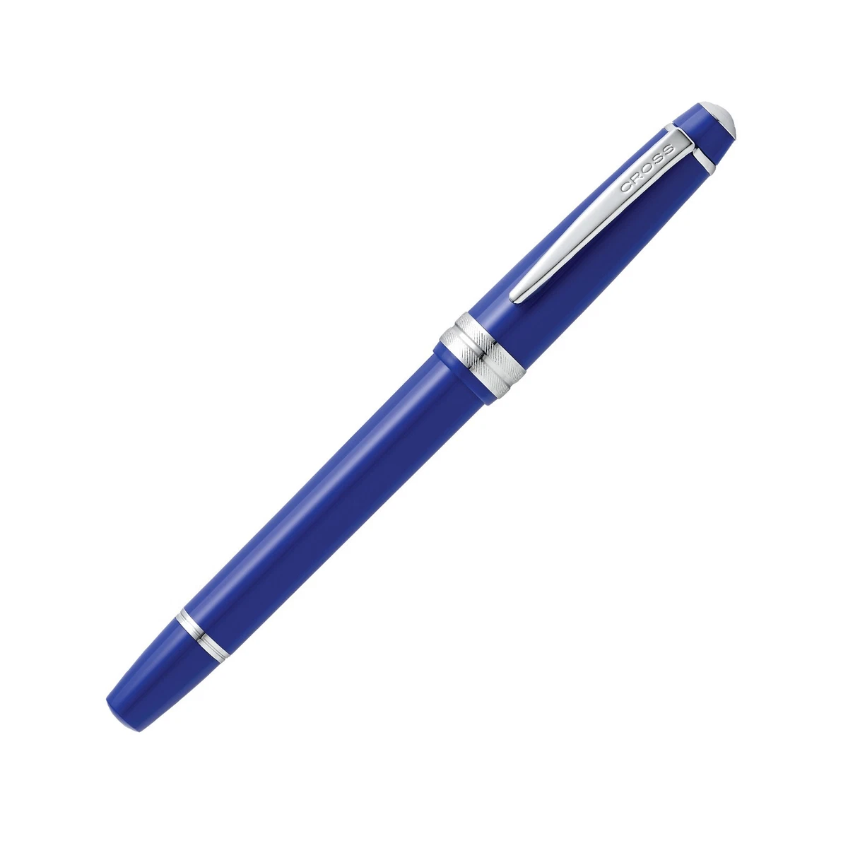 Cross Bailey Light Fountain Pen Blue Silver Clip Medium Nib Gift Box School Work