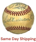 TED WILLIAMS MICKEY MANTLE BERRA FORD 16 HOF AUTOGRAPHS SIGNED BASEBALL CAS