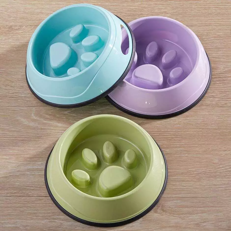 Rubberized Pawprint Plastic Slow Print Design Polypropylene Feed