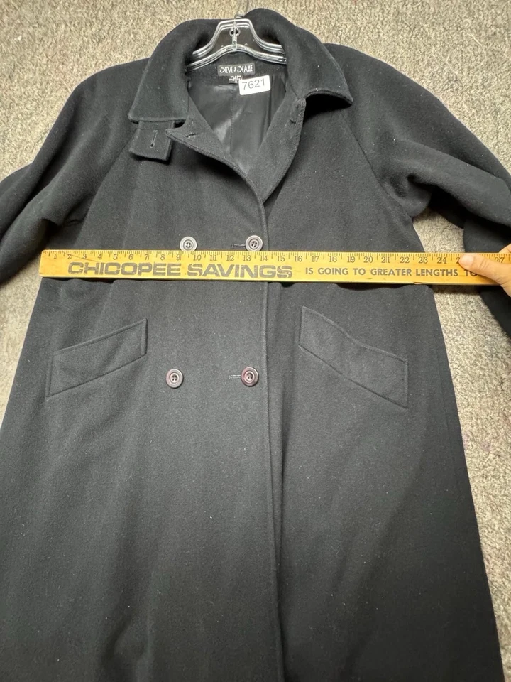 Steve by Searle Women’s Coat Alpaca Wool Black Long Overcoat Size 2 Made in USA - Image 4 of 4